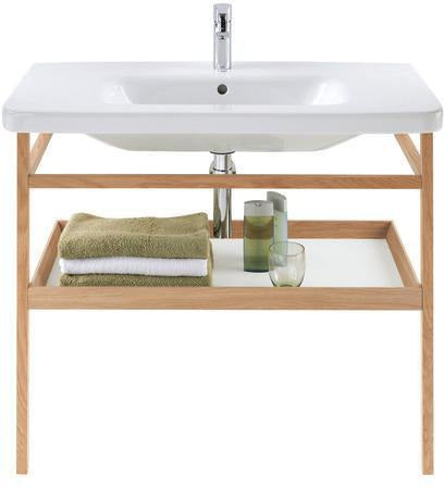 DURAVIT DuraStyle Möbel-Accessoire mit Ablage & Handtuchhalter 440x940x805 mm Weiß Matt/Eiche Massiv