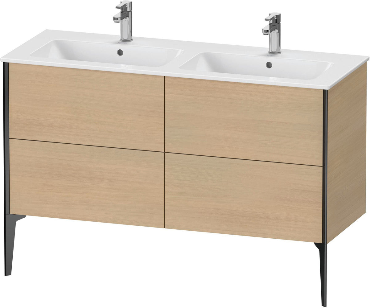 DURAVIT XViu Waschtischunterbau bodenstehend 1280 mm, 4 Auszüge, weiß matt – Tip-On