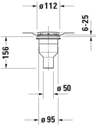 DURAVIT Universal Duschwannenablauf mit senkrechtem Abgang, Ablaufdurchmesser 90 mm, Chrom