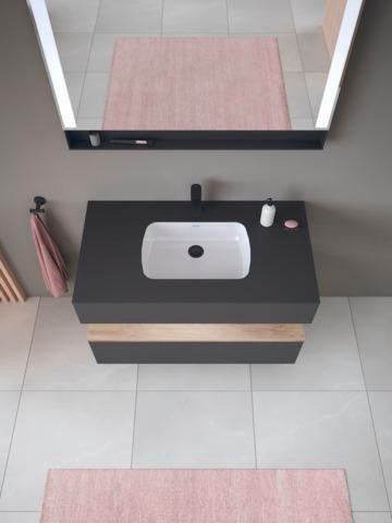 DURAVIT Qatego Einbauwaschtisch mit Konsolenwaschtischunterbau 1000 mm, 1 Auszug, antibakteriell
