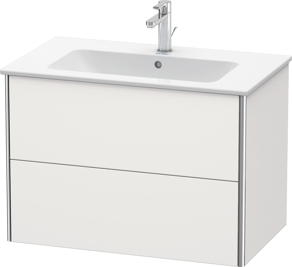 DURAVIT XSquare Waschtischunterbau wandhängend 810 mm mit 2 Schubkästen, Weiß Seidenmatt
