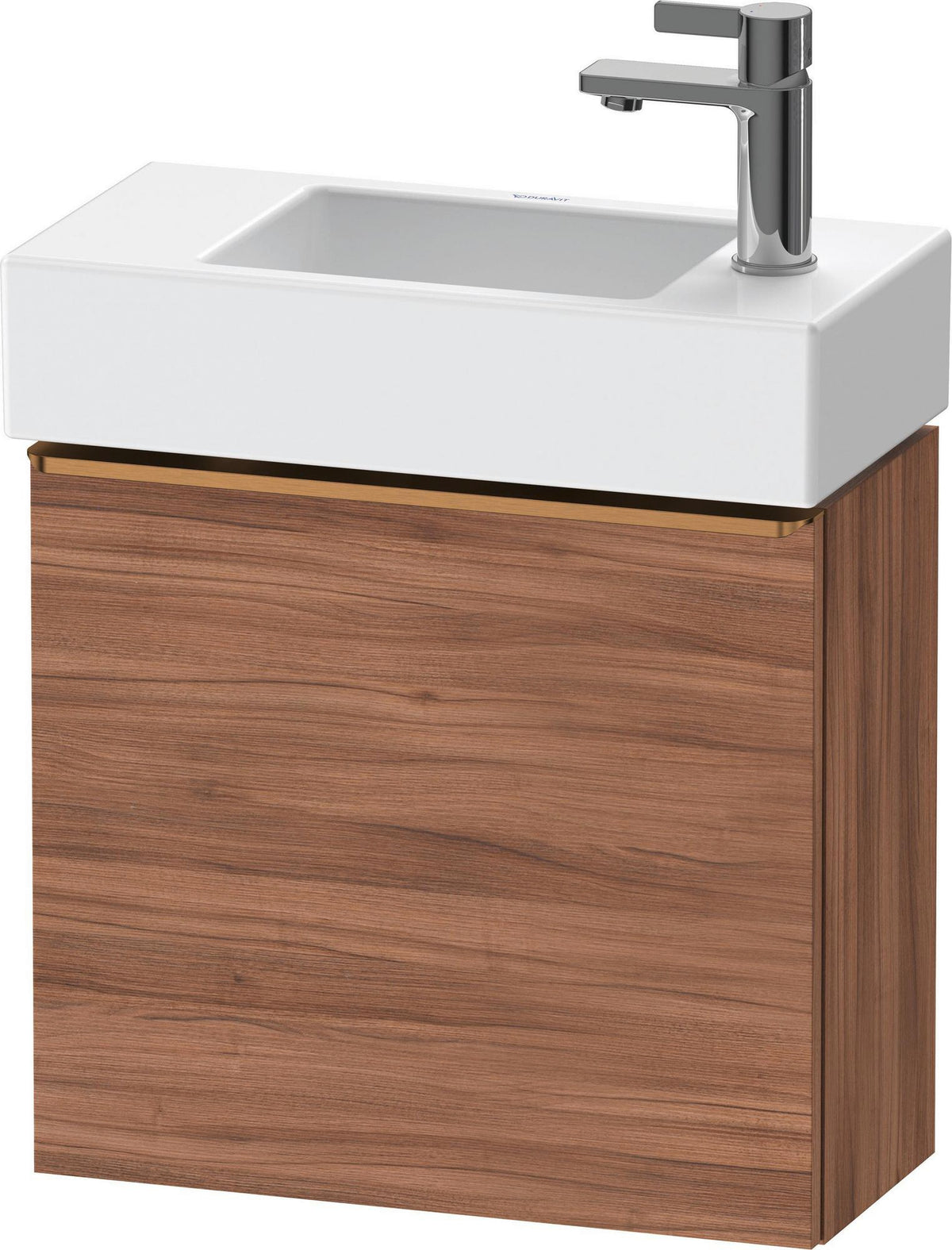 DURAVIT D-Neo Waschtischunterbau 484 mm Eiche Schwarz Matt, 1 Tür, Bronze Griff