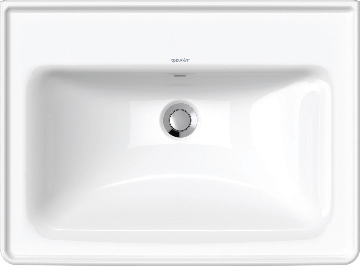 Duravit D-Neo Wandwaschtisch 650 mm weiß mit Überlauf und WonderGliss