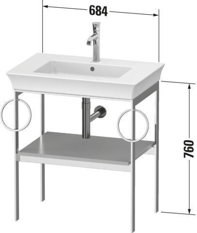 DURAVIT White Tulip Metallkonsole 684 mm – Design von Philippe Starck mit Höhenausgleich