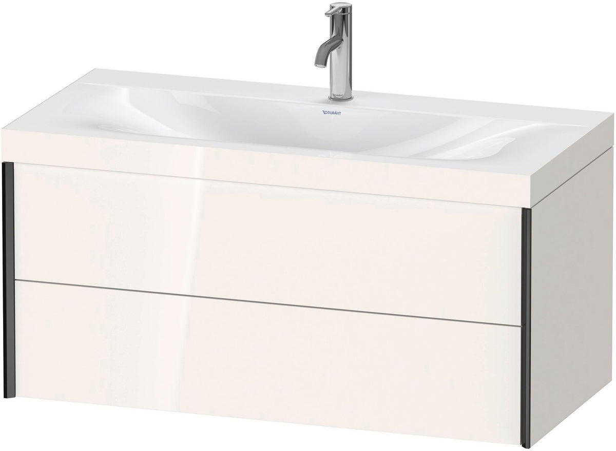 Duravit XViu Waschtischunterbau-Set 1000 mm c-bonded, 2 Schubkästen, schwarz matt / weiß matt
