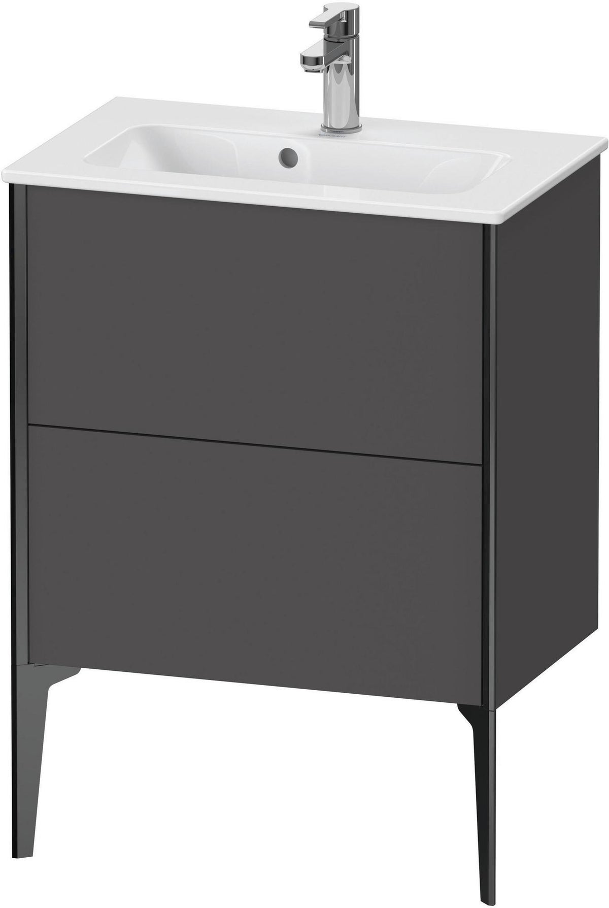 Duravit XViu Waschtischunterbau bodenstehend 610 mm, 2 Auszüge, champagner matt/weiß matt