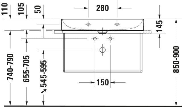 Duravit DuraSquare Möbelwaschtisch 800 mm, weiß, mit Hahnlochbank