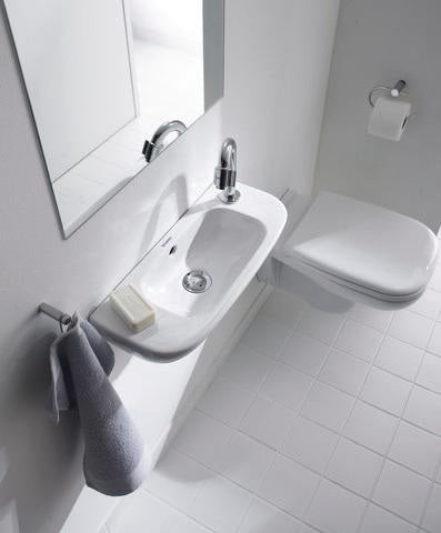 DURAVIT D-Code Handwaschbecken 500 mm mit Überlauf und Hahnlochbank rechts, weiß