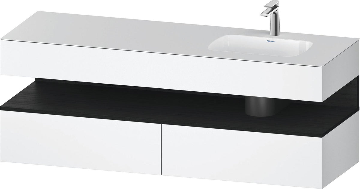 DURAVIT Qatego Einbauwaschtisch mit Konsolenwaschtischunterbau 1600 mm Weiß Matt