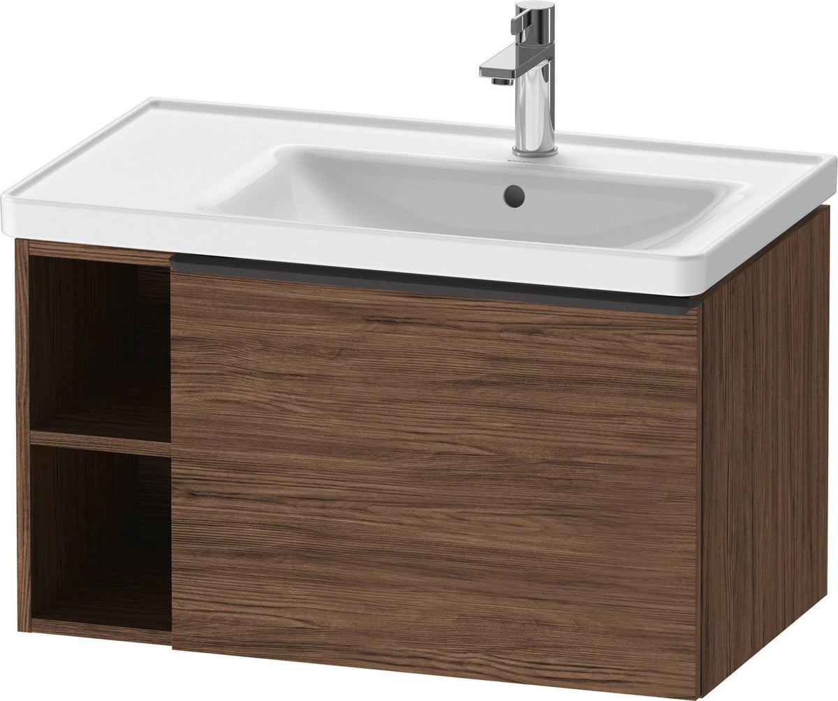 DURAVIT D-Neo Waschtischunterbau 784 mm wandhängend mit 1 Auszug und 2 offenen Fächern in Betongrau Matt