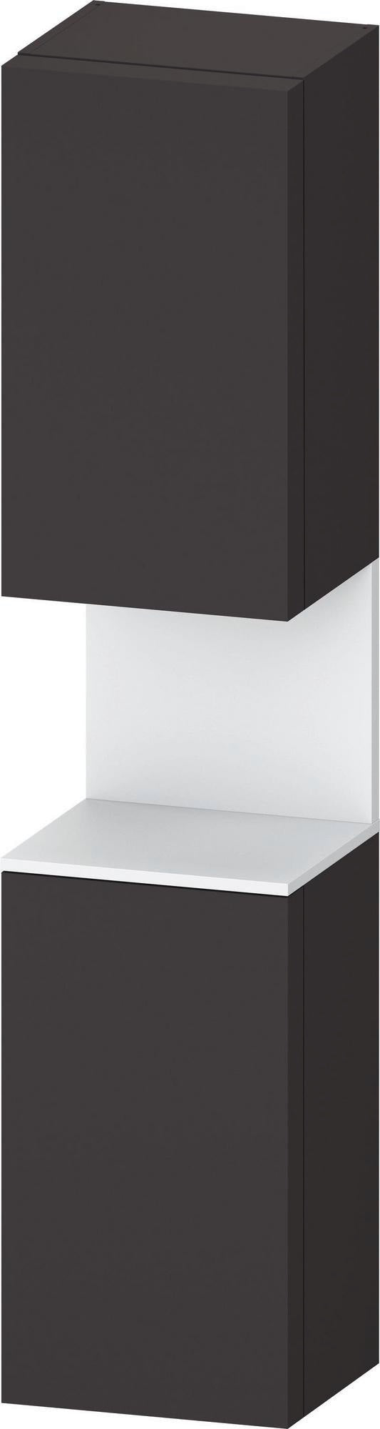 DURAVIT Qatego Hochschrank 400 mm, 2 Türen, weiß Hochglanz, Eiche Schw. Matt