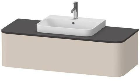 Duravit Waschtischunterbau Happy D.2 Plus 1300 mm taupe supermatt mit Tip-On-Technik