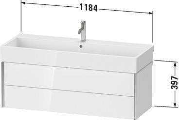 Duravit Waschtischunterbau XVIU 397x1184x454mm Prof. Champ ma weiß matt – wandhängend, 2 Schubkästen, Tip-On-Technik