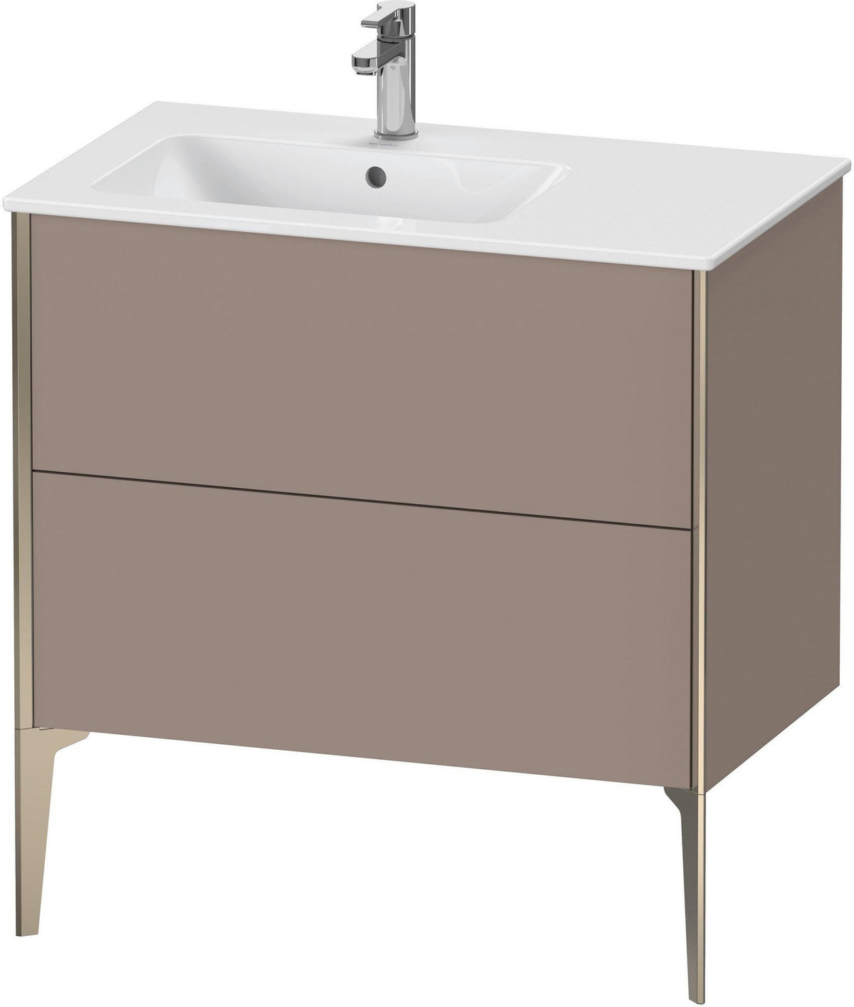 Duravit XViu Waschtischunterbau bodenstehend 810 mm mit 2 Auszügen, weiß matt, Tip-On Technik