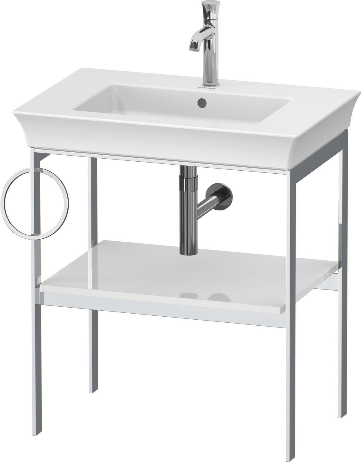 DURAVIT Metallkonsole White Tulip 684 mm, weiß seidenmatt, höhenverstellbar, von Philippe Starck