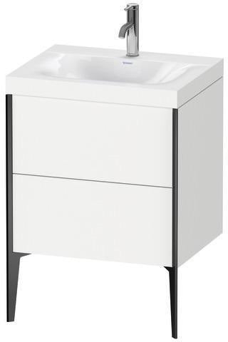 Duravit Möbelwaschtischset XVIU 600x480mm mit Viu Waschtisch und Nussbaum-Einrichtungssystem