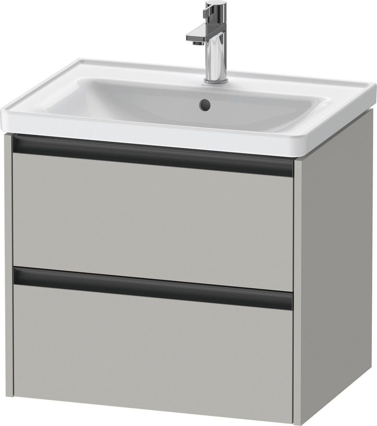 DURAVIT Ketho.2 Waschtischunterbau 634 mm betongrau matt mit 2 Schubkästen und Soft-Close