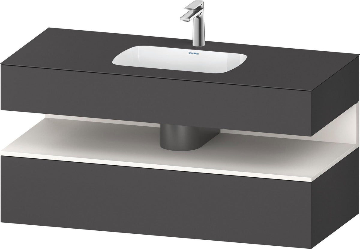 DURAVIT Qatego Studio F. A. Porsche Einbauwaschtisch mit Konsolenwaschtischunterbau 1200 mm Weiß Matt