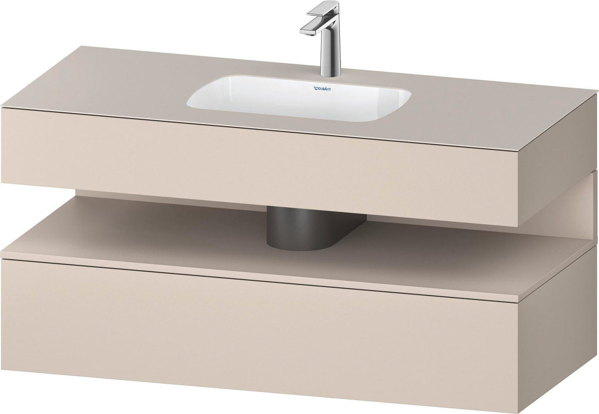 DURAVIT Qatego Studio F. A. Porsche Einbauwaschtisch mit Konsolenwaschtischunterbau 1200 mm Weiß Matt