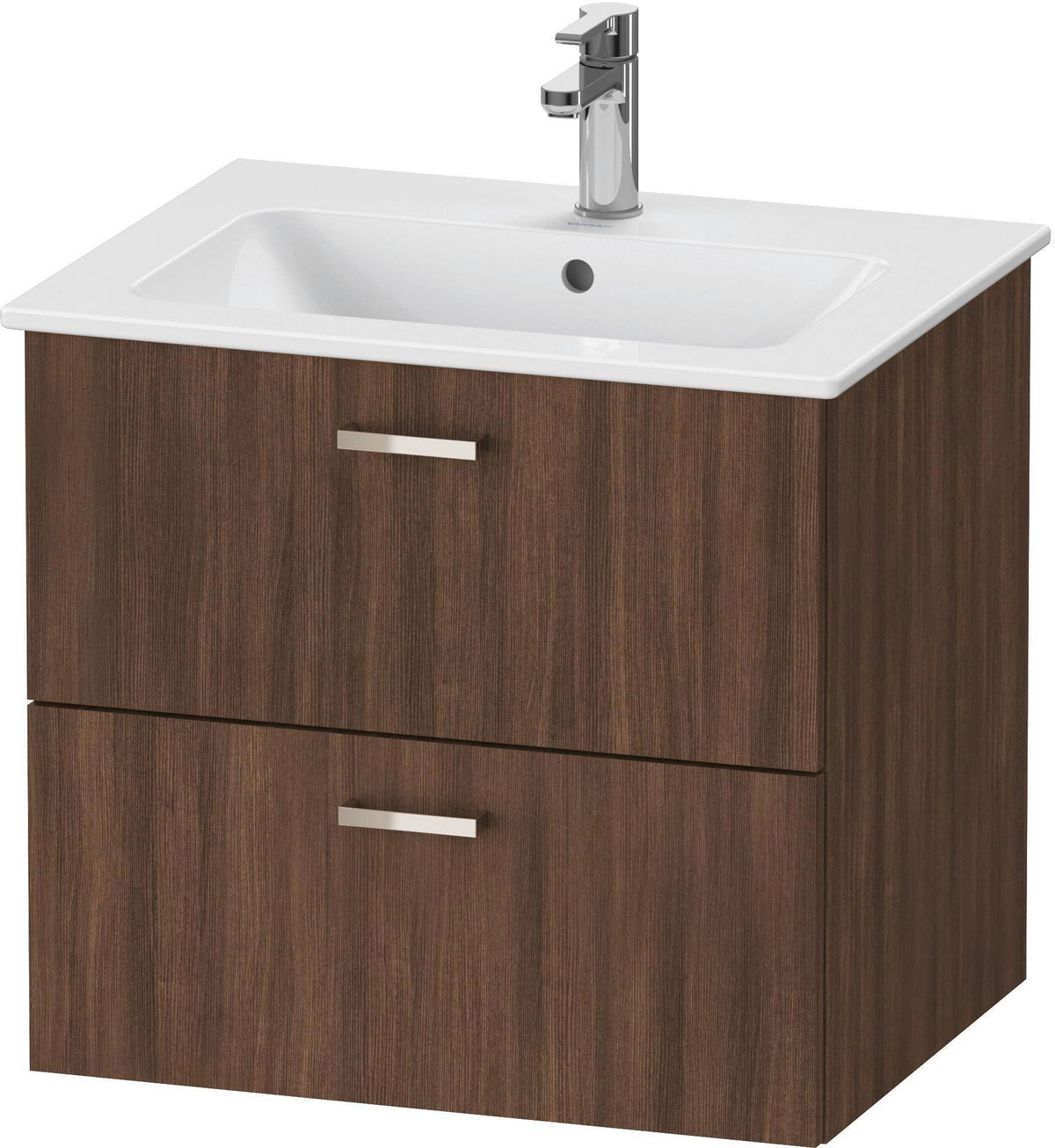 Duravit XBase Waschtischunterbau wandhängend 600 mm, 2 Schubkästen, weiß matt, Soft-Close