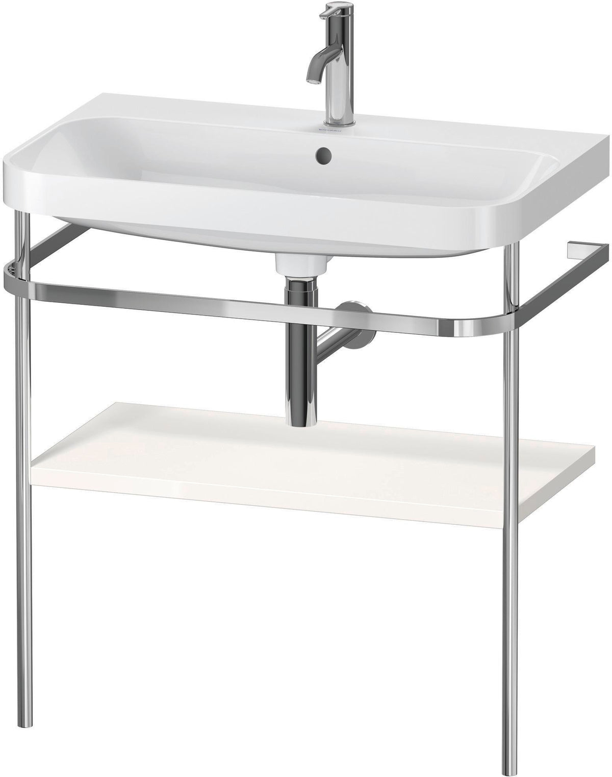 DURAVIT Happy D.2 c-shaped Waschtisch-Set 775 mm mit Metallkonsole, taupe seidenmatt
