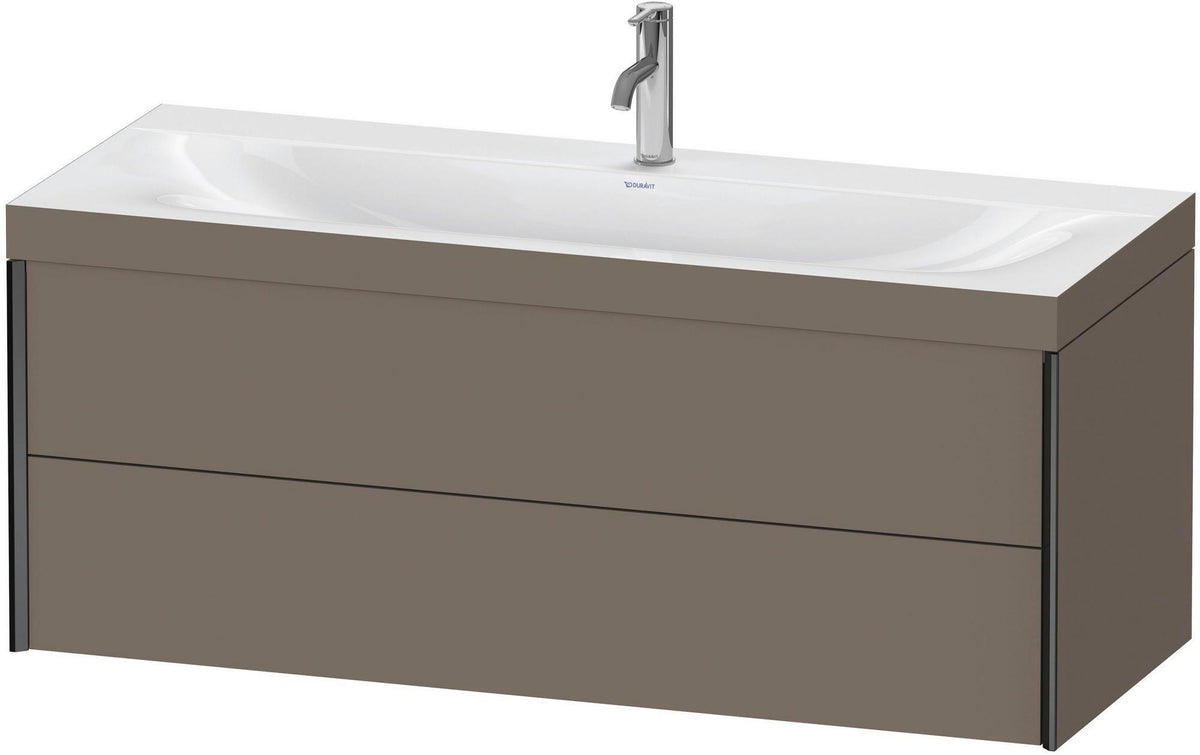 DURAVIT XViu c-bonded Waschtischunterbauset 1200 mm, 2 Schubkästen, schwarz matt / dolomiti grey