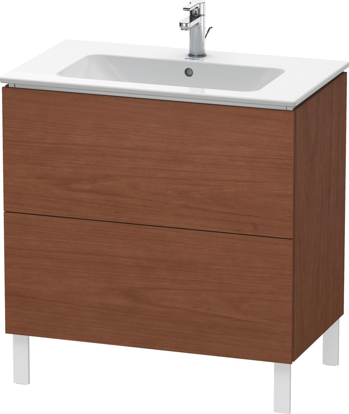 DURAVIT L-Cube Waschtischunterbau amerikanisch Nussbaum 820 mm mit 2 Auszügen und Tip-On-Technik