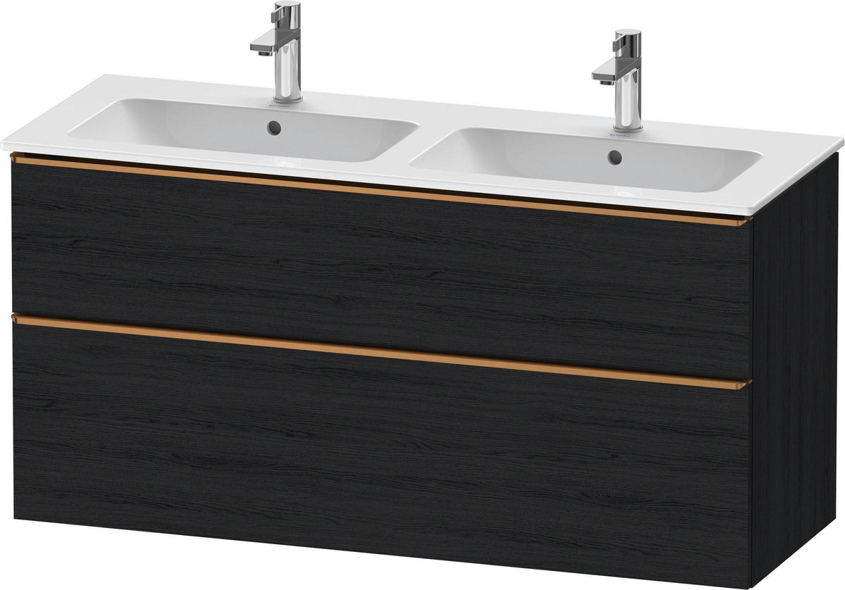 Duravit D-Neo Waschtischunterbau 1280 mm betongrau matt – wandhängend, 1 Auszug, Bronze Griff
