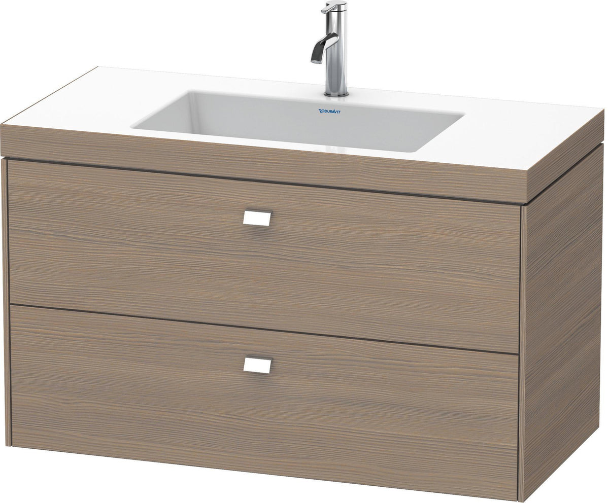 DURAVIT Brioso c-bonded Waschtischset 1000 mm mit Vero Air Waschtisch, 2 Schubkästen, Betongrau Matt