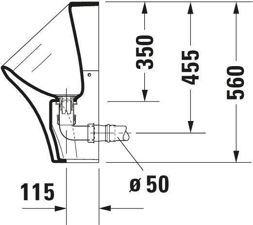 DURAVIT DuraStyle Wasserloses Urinal 300x340mm weiß spülrandlos ohne Fliege