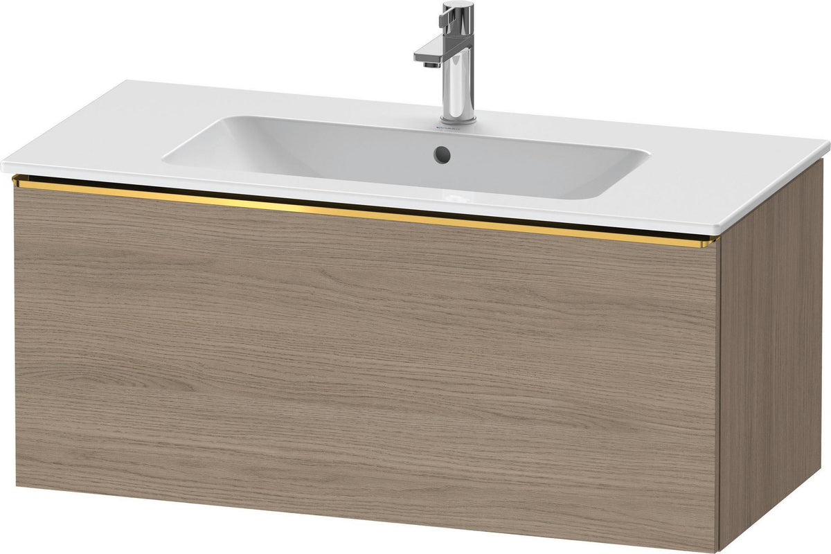 Duravit D-Neo Waschtischunterbau 1010 mm Eiche Terra Matt mit Auszug und Chromgriff