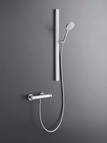 Duravit Brausestange 810 mm Chrom Weiß Hochglanz – Höhenverstellbar mit verdeckter Befestigung