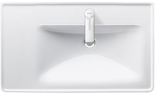 Duravit D-Neo Waschtisch 800 mm weiß mit WonderGliss, Becken rechts, Wandmontage