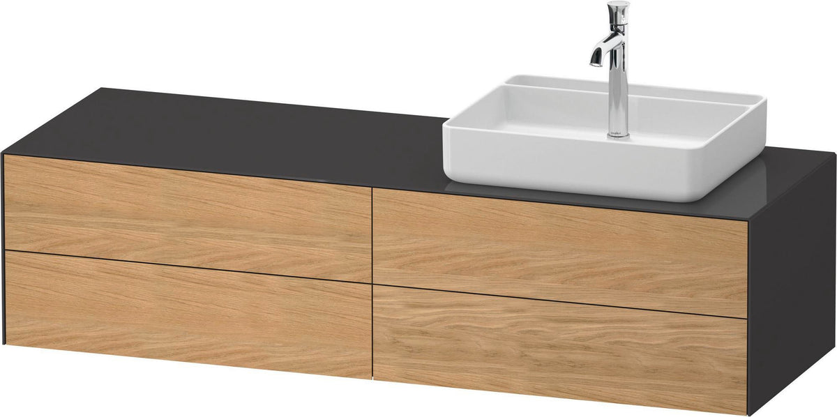 DURAVIT White Tulip Konsolenwaschtischunterbau 1600 mm von Philippe Starck – 4 Schubkästen, Weiß Seidenmatt