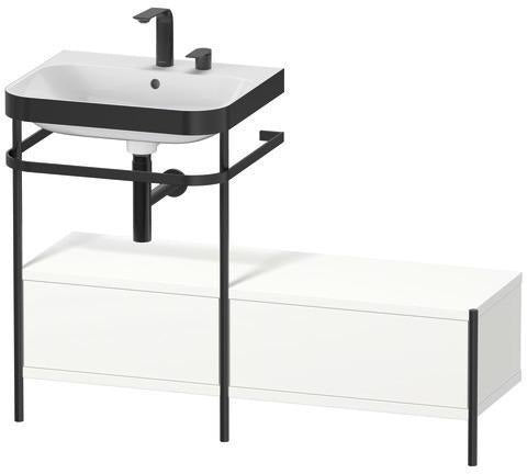 Duravit Waschtischset Happy D.2 Plus 1200x490mm Taupe Supermatt mit Hahnloch und Handtuchhalter