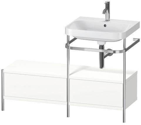 Duravit Waschtischset Happy D.2 Plus 1200x490mm taupe supermatt – Einrichtungssystem Nussbaum rechts