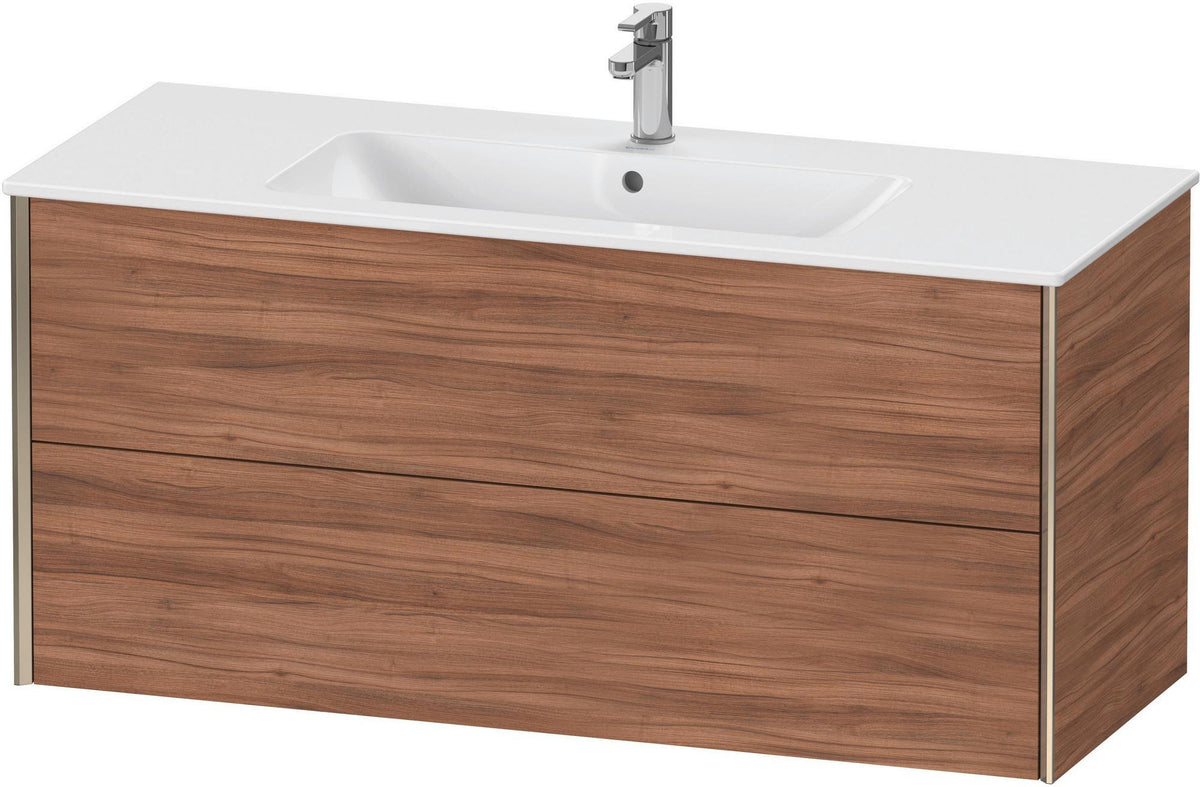 Duravit XViu Waschtischunterbau wandhängend 1210 mm, 2 Schubkästen, champagner matt/weiß matt