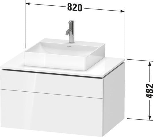 Duravit L-Cube Waschtischunterbau 820 mm taupe supermatt mit Tip-On-Technik