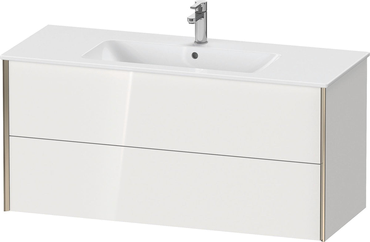 Duravit XViu Waschtischunterbau wandhängend 1210 mm, 2 Schubkästen, champagner matt/weiß matt