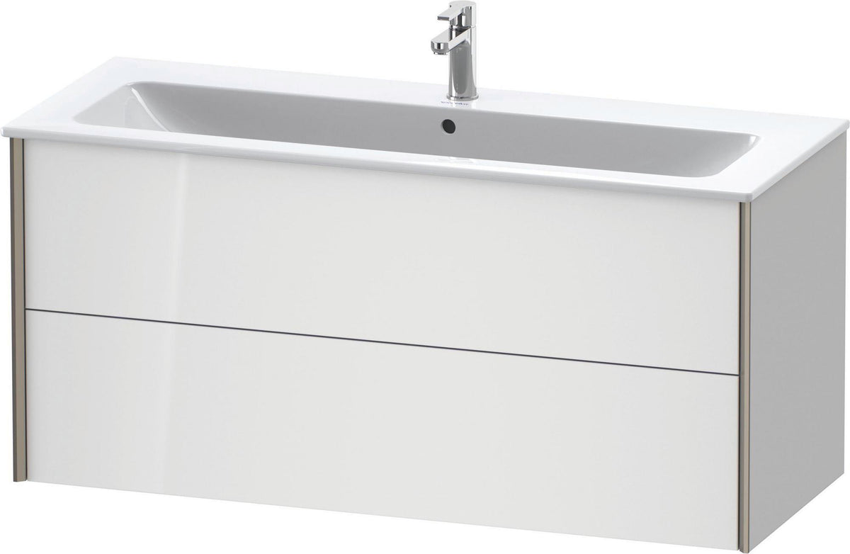 Duravit XViu Waschtischunterbau wandhängend 1210 mm, 2 Schubkästen, champagner matt/weiß matt