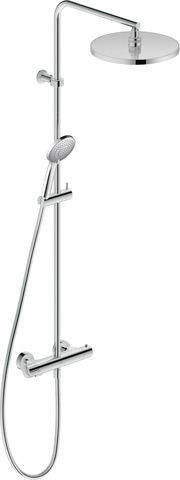 Duravit Duschsystem B.1 mit Brausethermostat, chrom Hochglanz, Kopf- und Handbrause