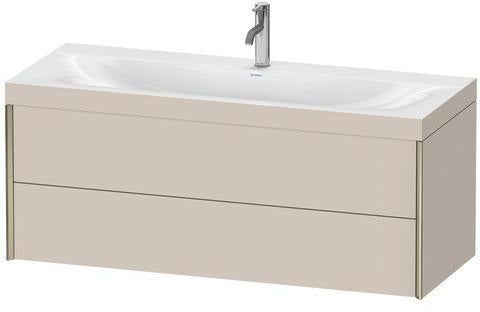 Duravit XVIU Möbelwaschtischset 1200x480mm mit Viu Waschtisch, Nussbaum Mitte, wandhängend
