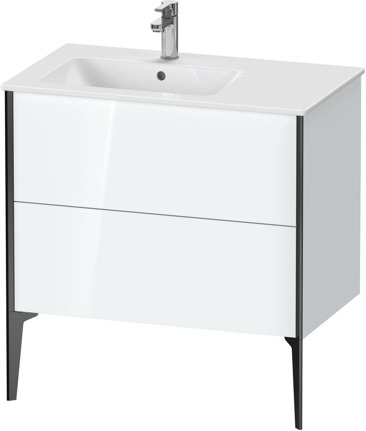 Duravit XViu Waschtischunterbau bodenstehend 810 mm mit 2 Auszügen, weiß matt, Tip-On Technik