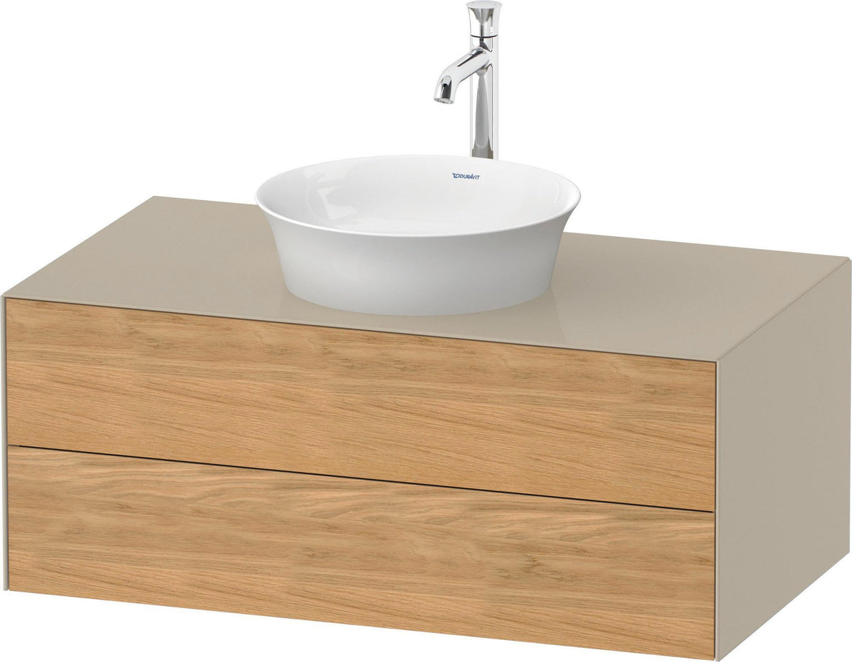 DURAVIT White Tulip Waschtischunterbau 1000 mm Nussbaum/Taupe, wandhängend, 2 Schubkästen