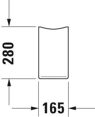 DURAVIT Halbsäule Starck 3 aus Sanitärkeramik für Waschtische 030050, 075045, 030160, 030155, weiß