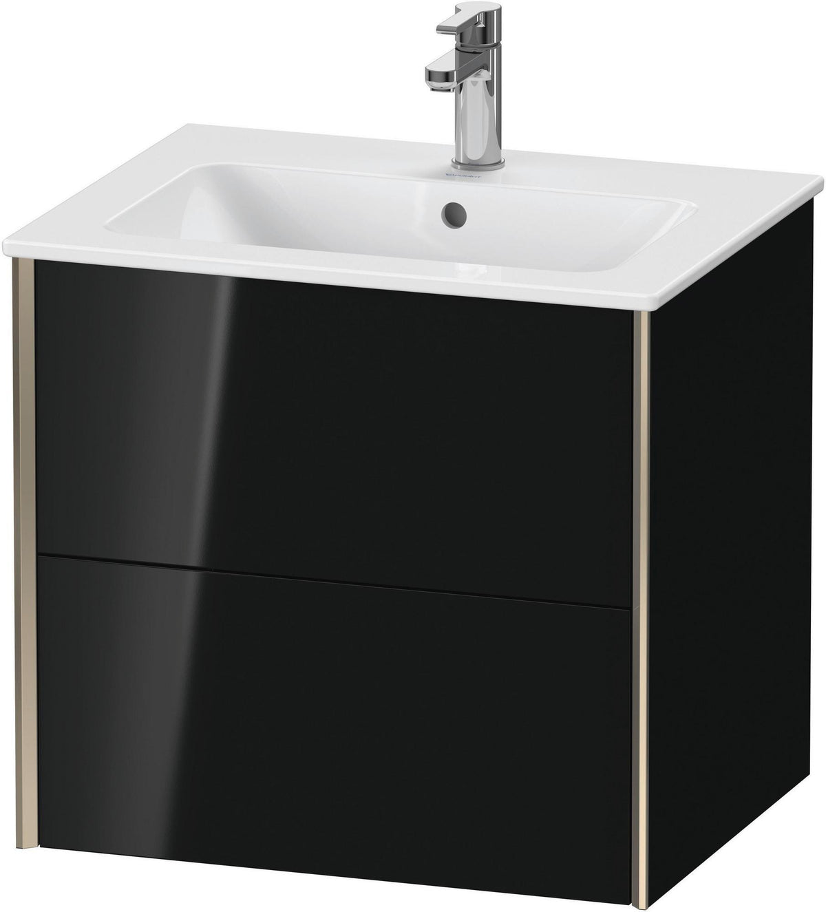 DURAVIT XViu Waschtischunterbau wandhängend 610 mm, 2 Schubkästen, weiß matt – ohne Griff, mit Tip-On-Technik