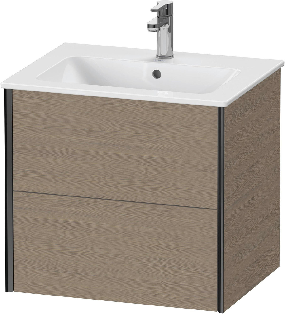 DURAVIT XViu Waschtischunterbau wandhängend 610 mm, 2 Schubkästen, weiß matt – ohne Griff, mit Tip-On-Technik