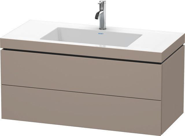 Duravit L-Cube Waschtischset 1000x480 mm mit Vero Air Möbelwaschtisch und 2 Schubkästen in Steingrau matt