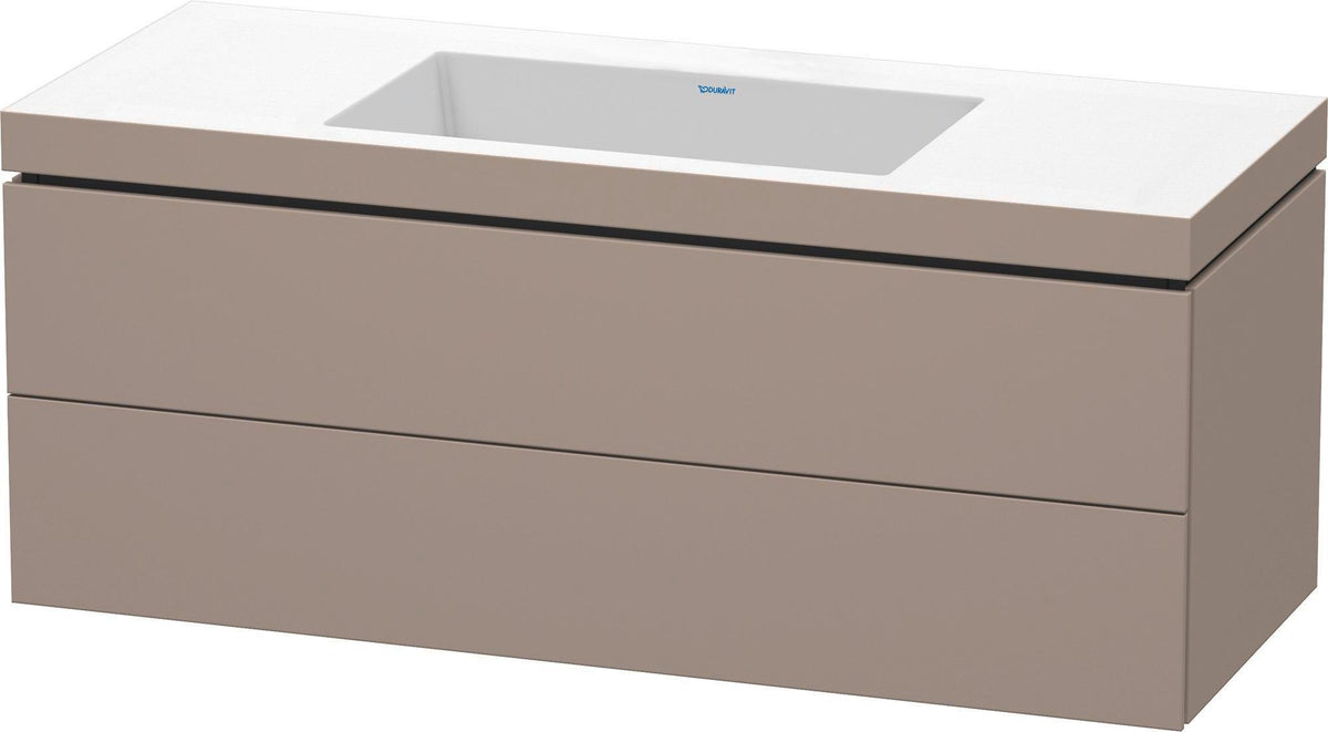 DURAVIT L-Cube c-bonded Waschtischset 1200 mm mit Vero Air Waschtisch, 2 Schubkästen, Basalt Matt