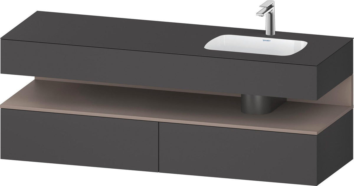 DURAVIT Qatego Einbauwaschtisch mit Konsolenwaschtischunterbau 1600 mm Weiß Matt